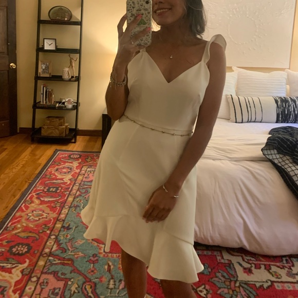 White Ruffle Detail Dress - Picture 2 of 6